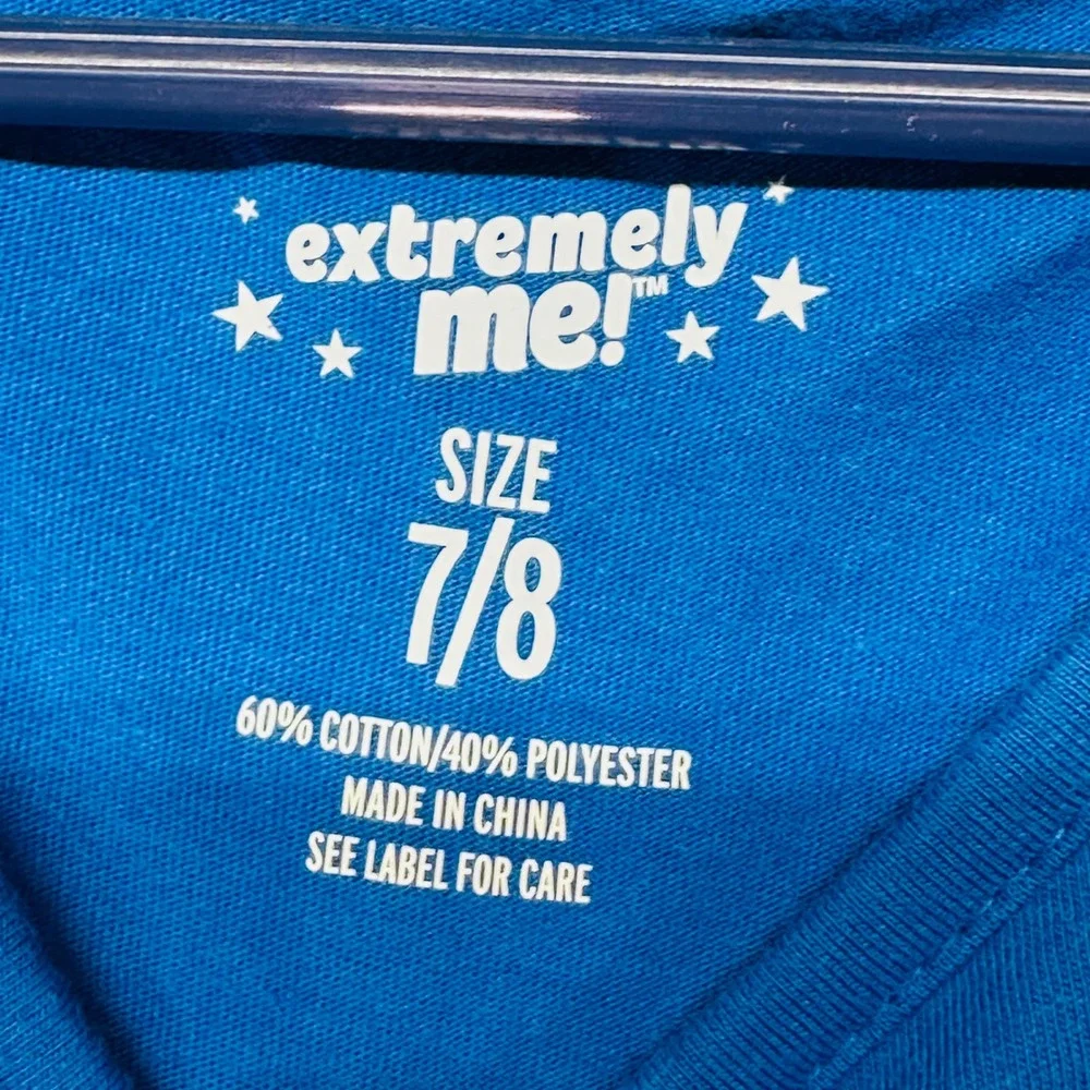 Extremely Me Royal Blue with Silver Metallic Flair Long Sleeve T-shirt Girls 6/7